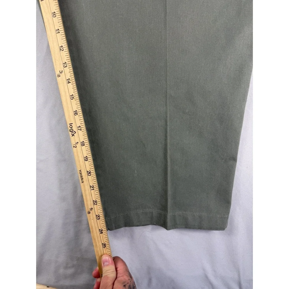 cabela's aged khakis, flat front pants, slacks, green, men's 46x24